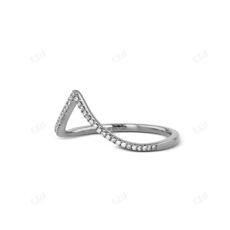 0.12CTW Round Curved Lab Grown Diamond Band