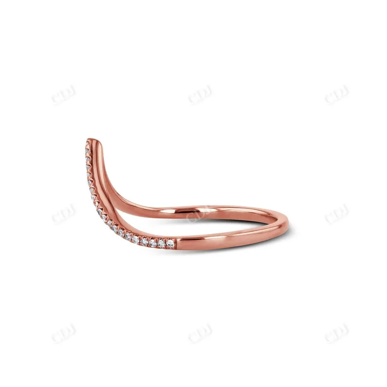 0.12CTW Round Curved Lab Grown Diamond Band