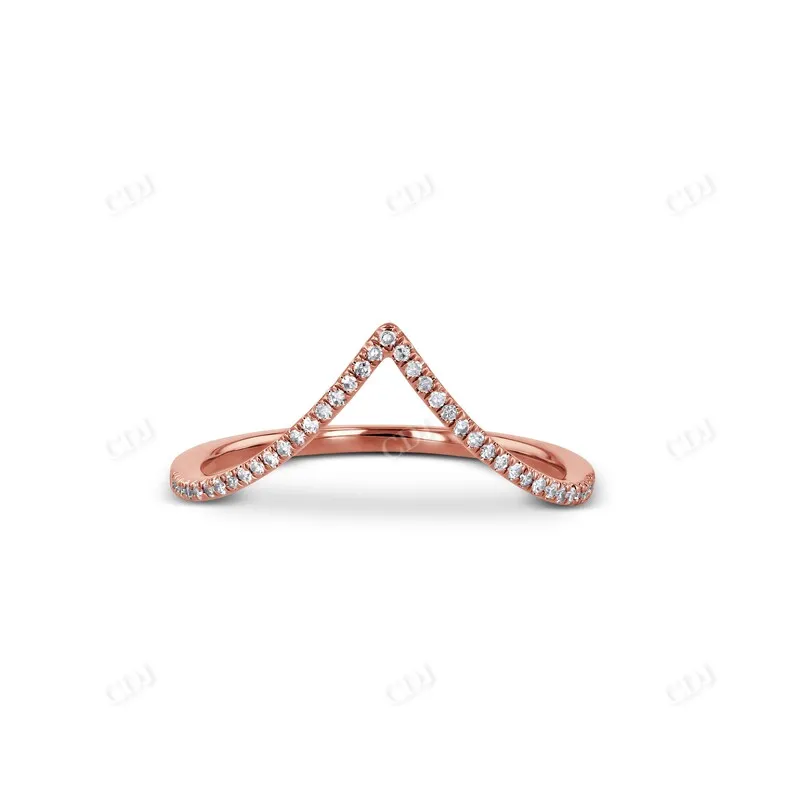0.12CTW Round Curved Lab Grown Diamond Band
