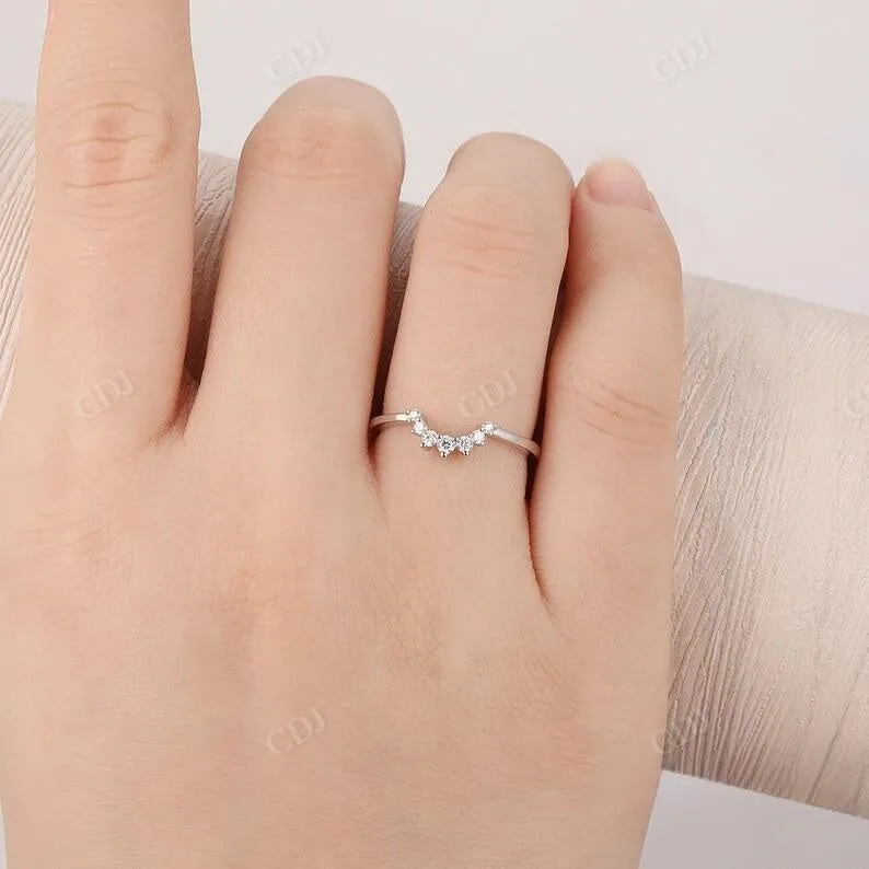 0.14CTW White Gold Lab Grown Diamond Curved Wedding Band