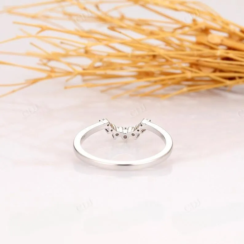 0.14CTW White Gold Lab Grown Diamond Curved Wedding Band