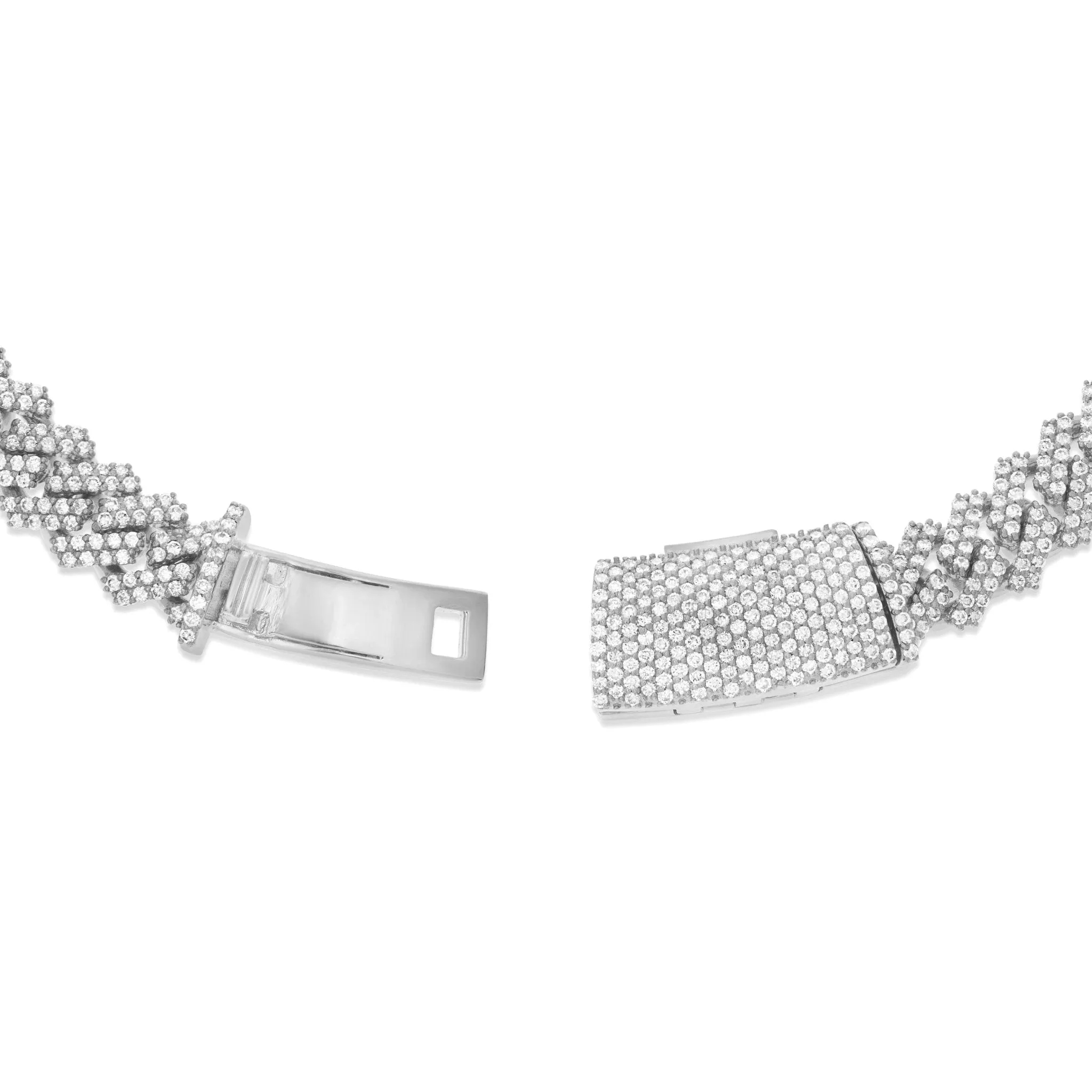 10K Gold 27.56ctw Prongset Diamond 16mm Cuban Chain