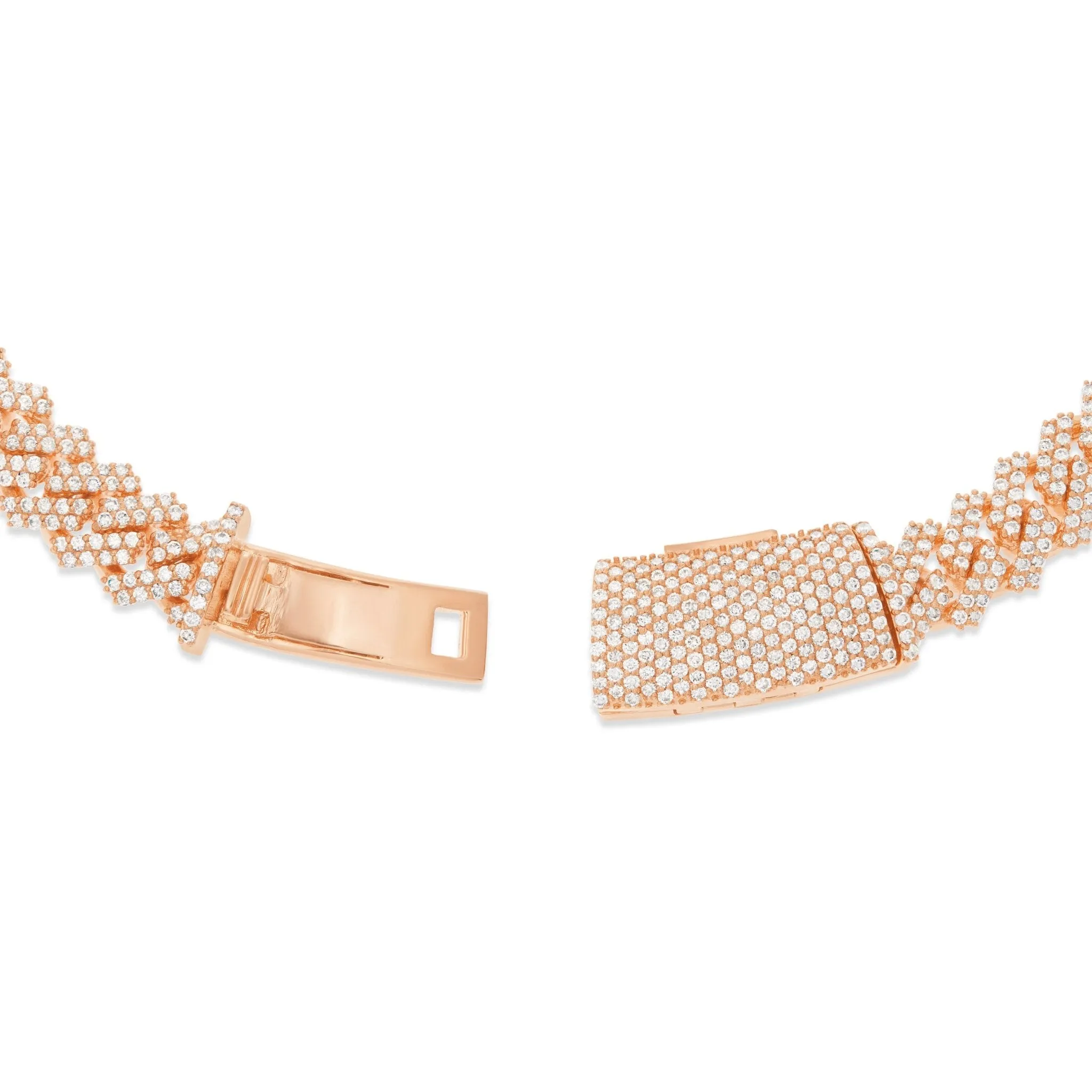 10K Gold 27.56ctw Prongset Diamond 16mm Cuban Chain