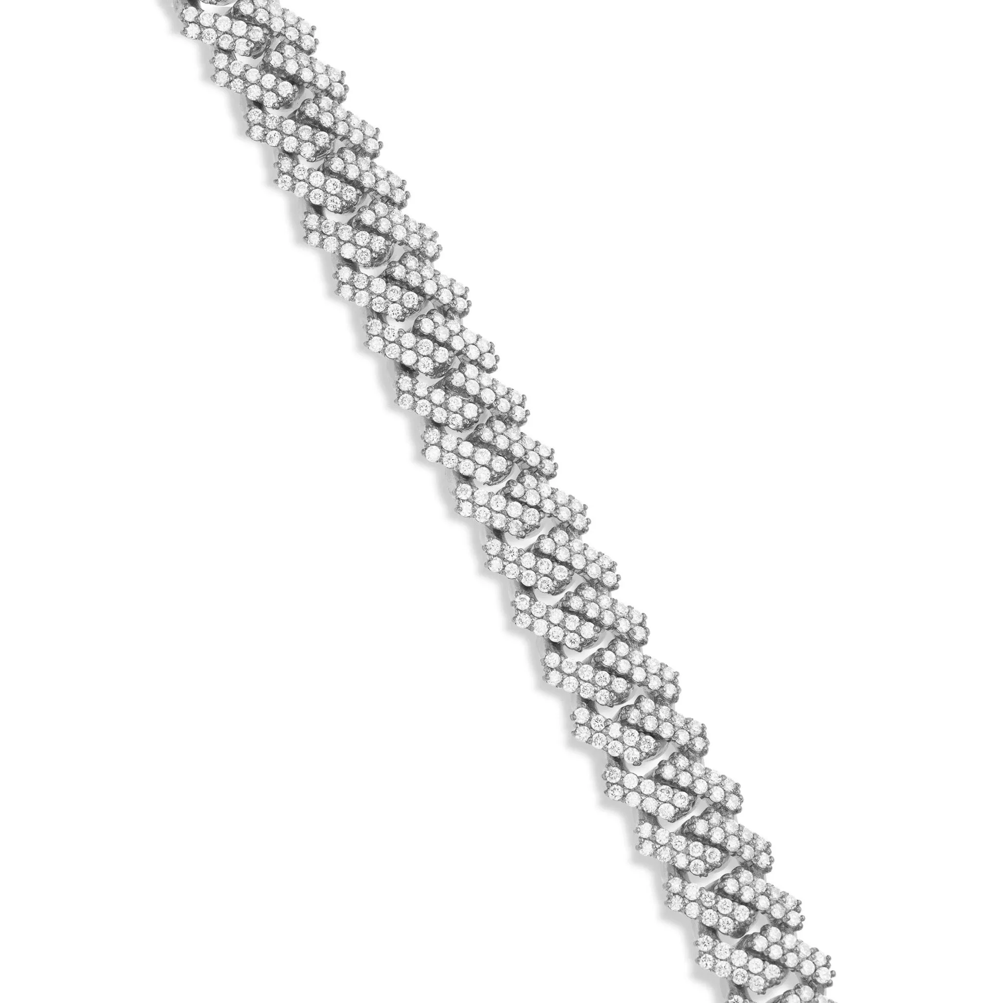 10K Gold 27.56ctw Prongset Diamond 16mm Cuban Chain