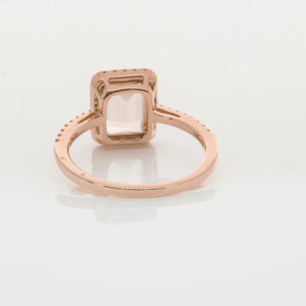 18ct Rose Gold 2.22ct Morganite & Diamond Ring