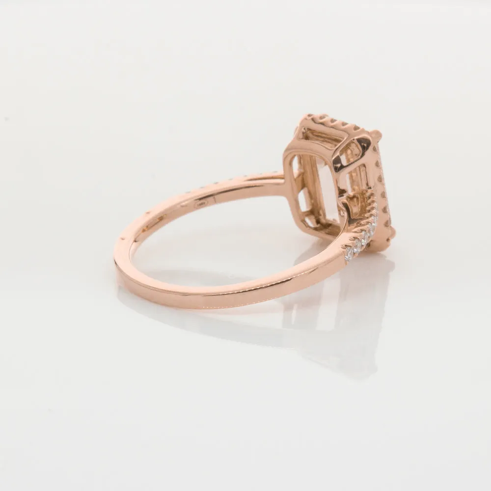 18ct Rose Gold 2.22ct Morganite & Diamond Ring