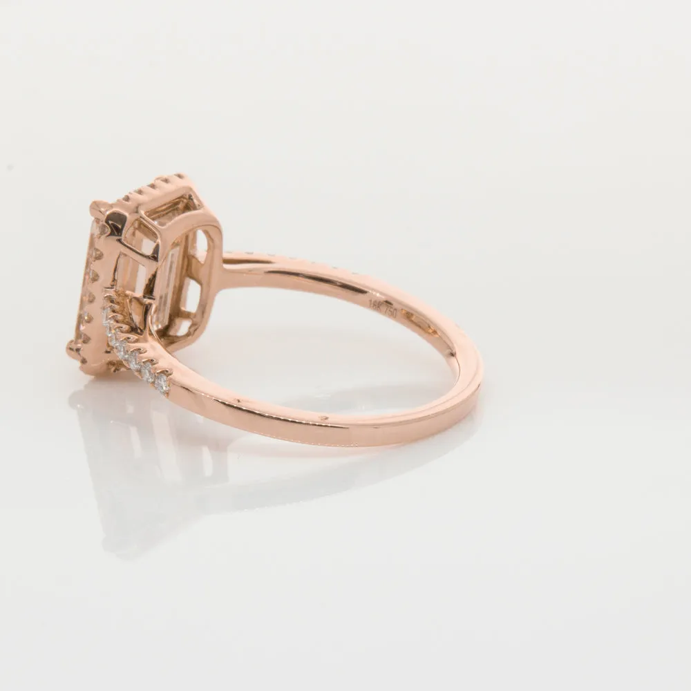 18ct Rose Gold 2.22ct Morganite & Diamond Ring