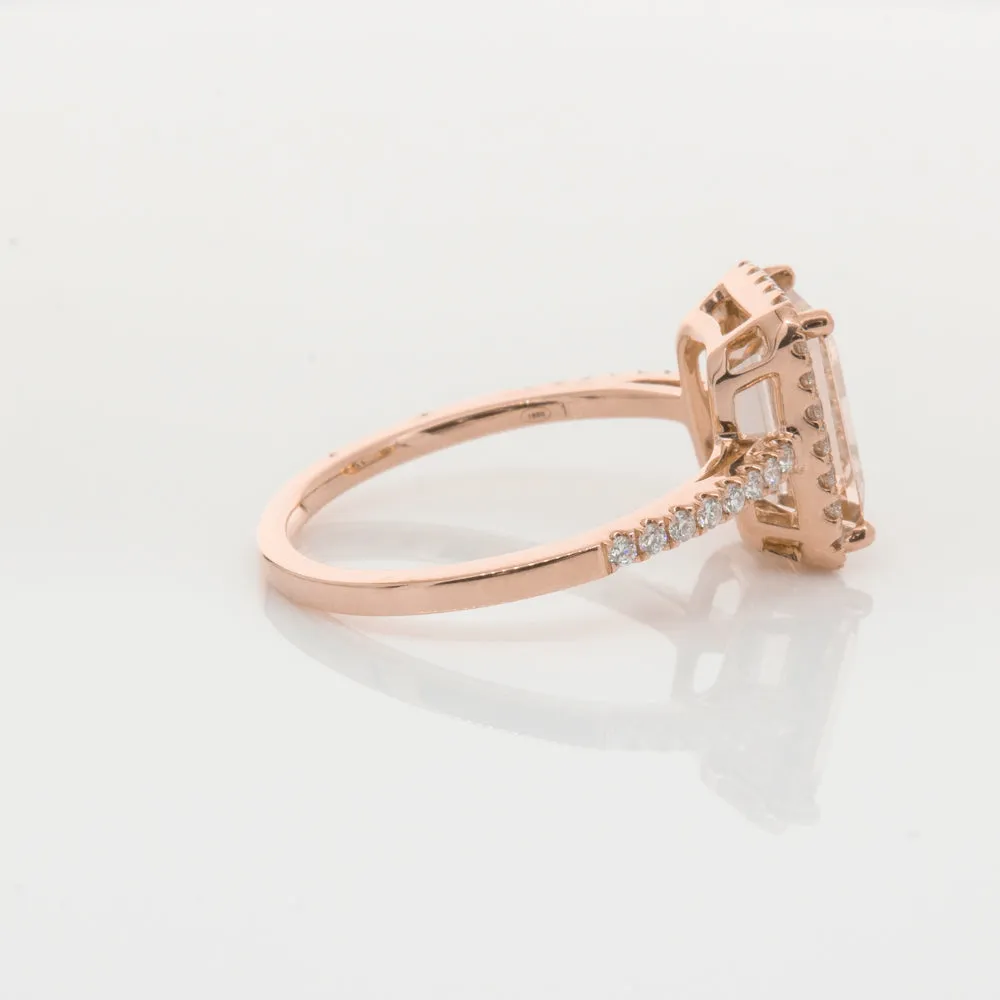 18ct Rose Gold 2.22ct Morganite & Diamond Ring