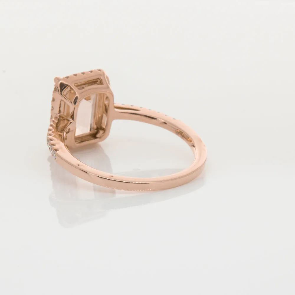 18ct Rose Gold 2.22ct Morganite & Diamond Ring