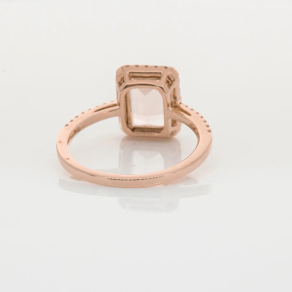 18ct Rose Gold 2.22ct Morganite & Diamond Ring