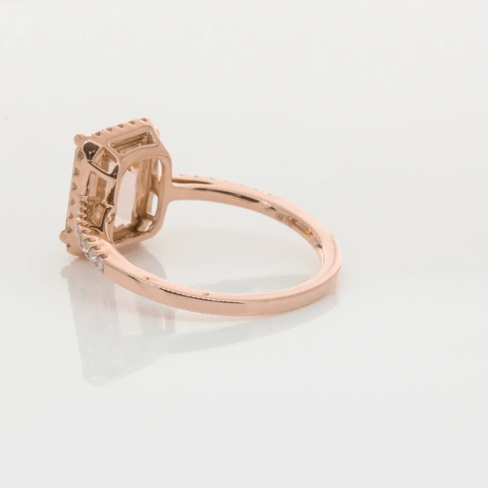 18ct Rose Gold 2.22ct Morganite & Diamond Ring