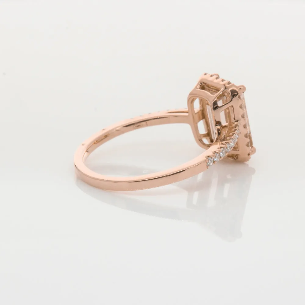 18ct Rose Gold 2.22ct Morganite & Diamond Ring