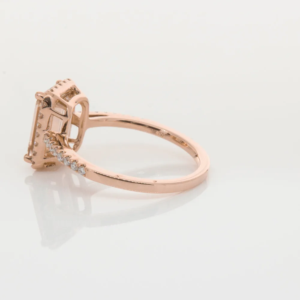 18ct Rose Gold 2.22ct Morganite & Diamond Ring