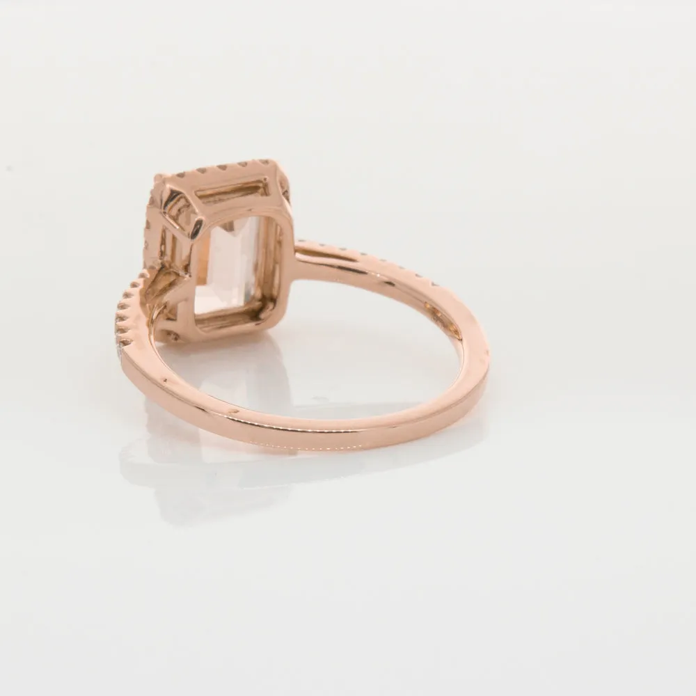 18ct Rose Gold 2.22ct Morganite & Diamond Ring