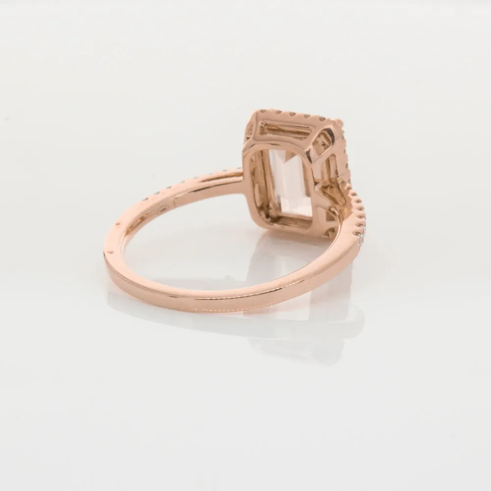 18ct Rose Gold 2.22ct Morganite & Diamond Ring