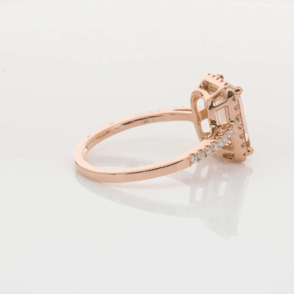 18ct Rose Gold 2.22ct Morganite & Diamond Ring