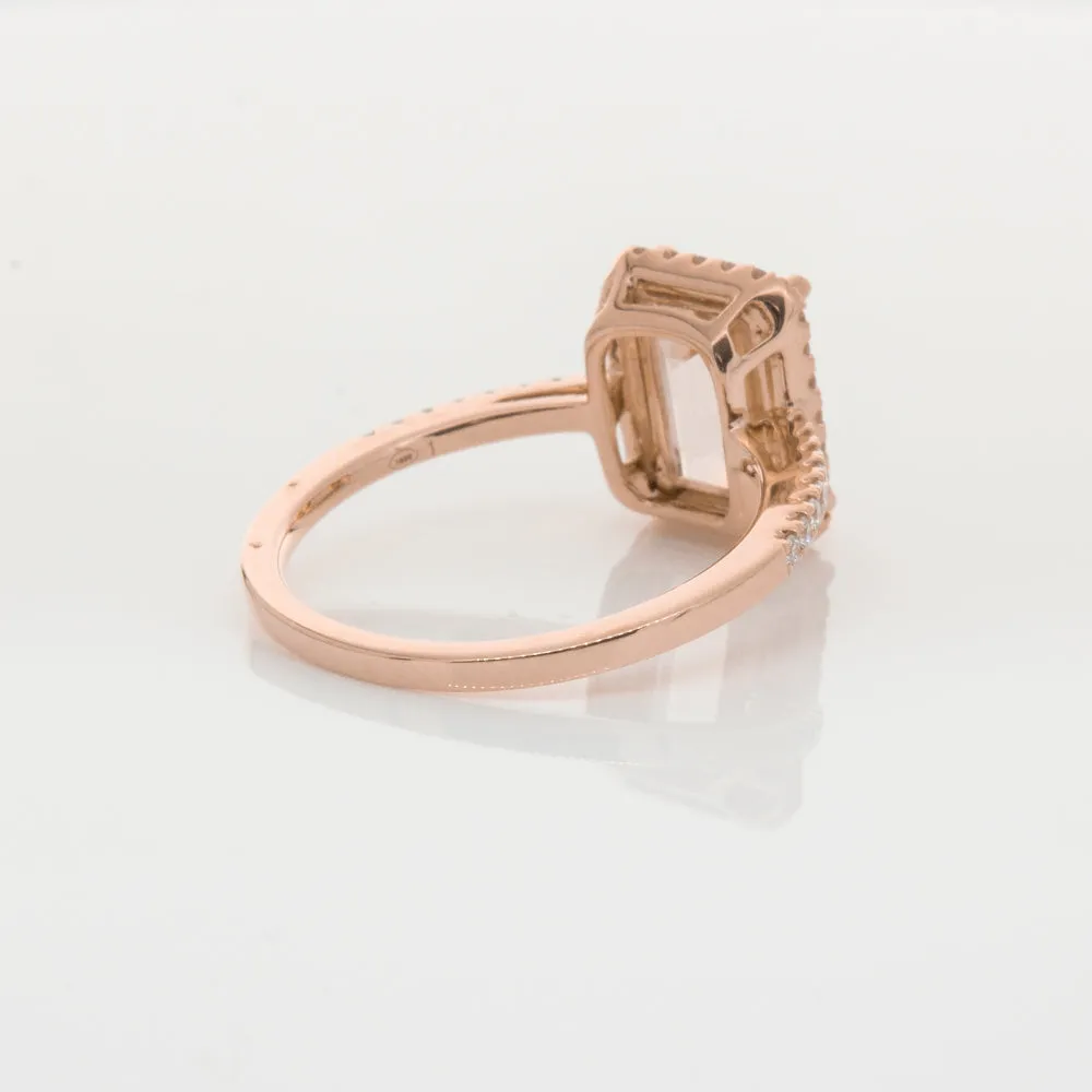 18ct Rose Gold 2.22ct Morganite & Diamond Ring