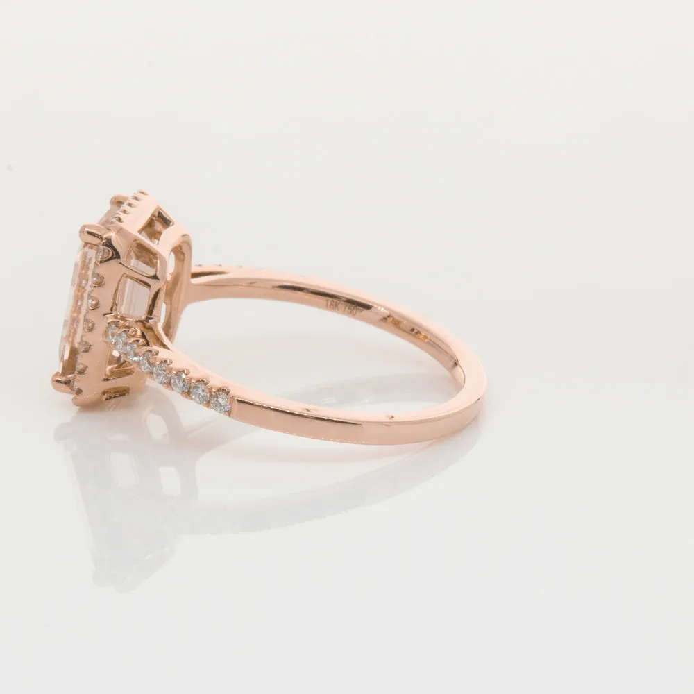 18ct Rose Gold 2.22ct Morganite & Diamond Ring