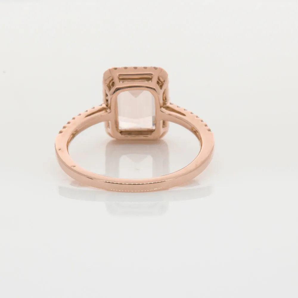 18ct Rose Gold 2.22ct Morganite & Diamond Ring