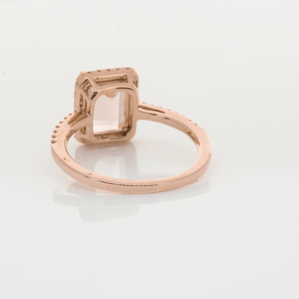 18ct Rose Gold 2.22ct Morganite & Diamond Ring