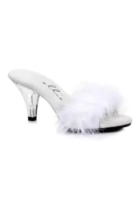 305-SASHA Marabou  | White Genuine Satin