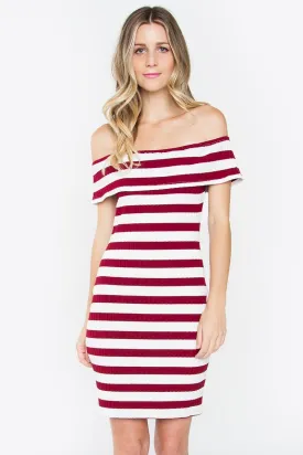 Adeli Striped Off The Shoulder Dress