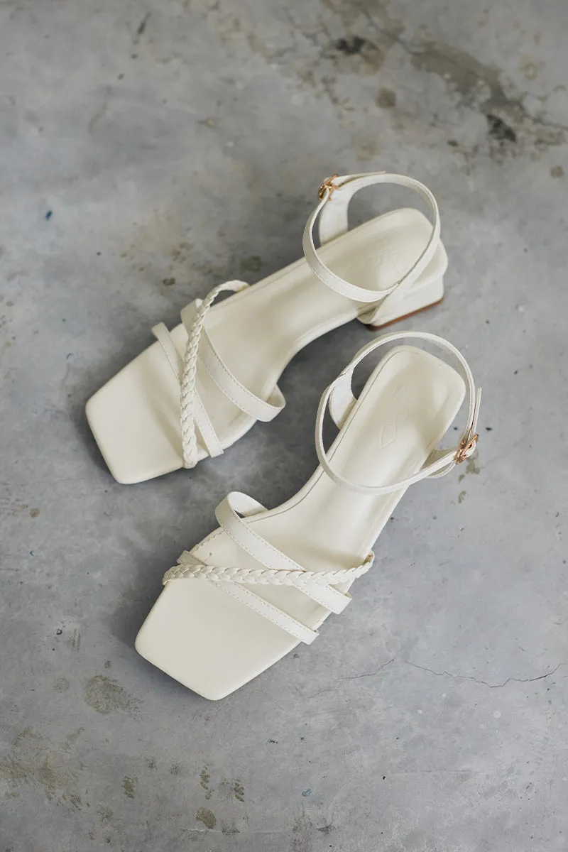 Aella Braided Sandals in Warm Cream
