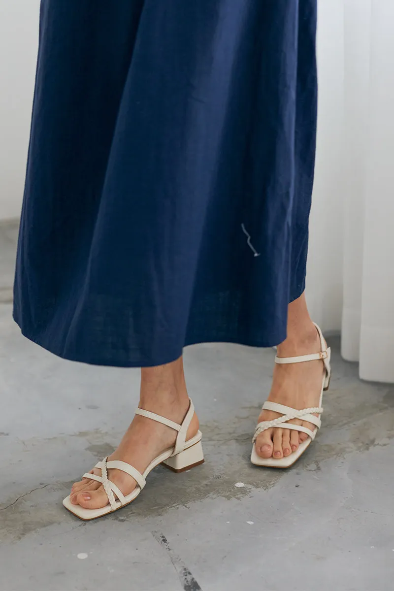 Aella Braided Sandals in Warm Cream