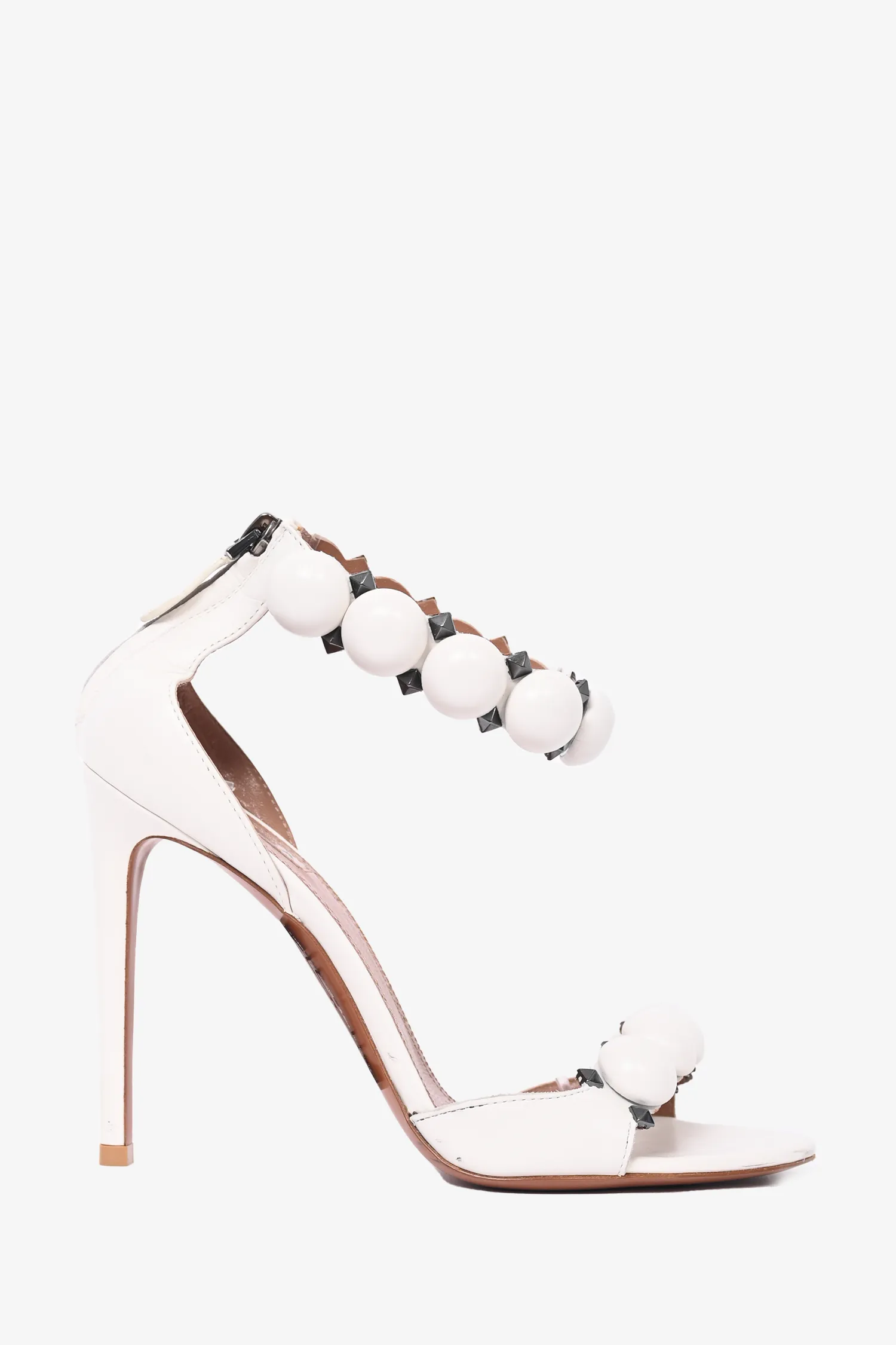 Alaia White Leather 'La Bombe' Heels Size 38