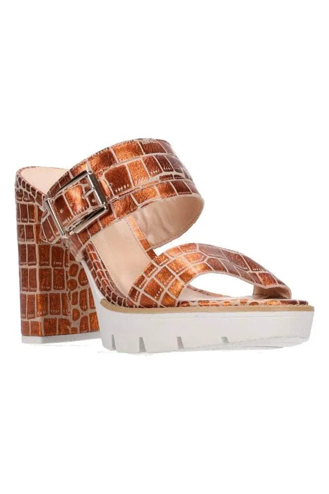Alexis Copper Croc Heel