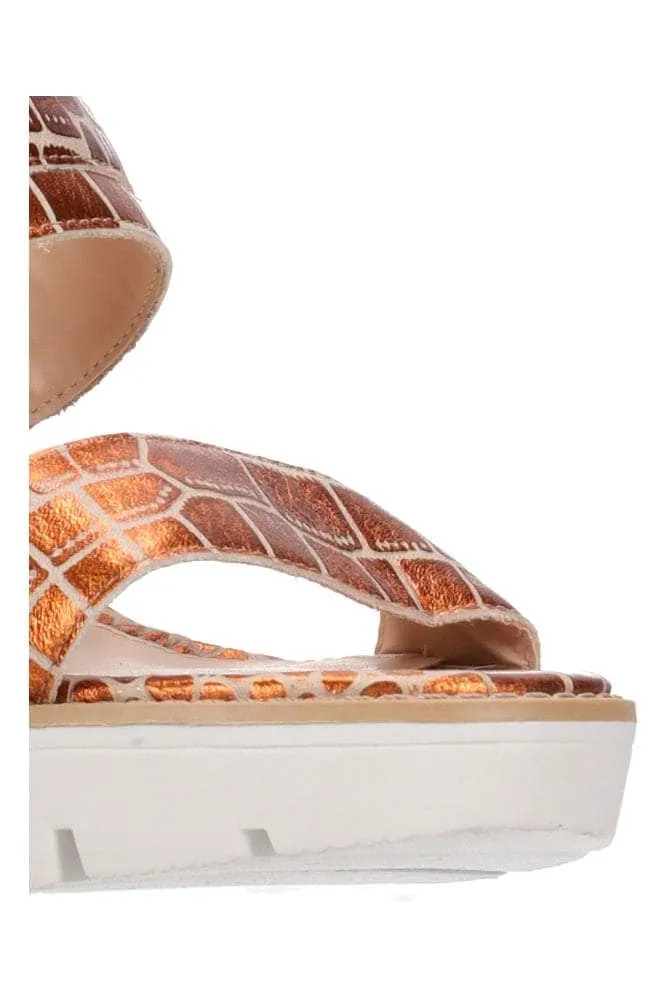 Alexis Copper Croc Heel