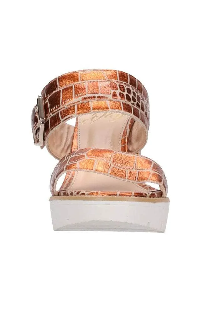Alexis Copper Croc Heel