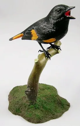 American Redstart - Hand Carved Wooden Bird