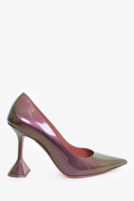 Amina Muaddi Patent Leather 'Ami' Pointed Heels Size 40