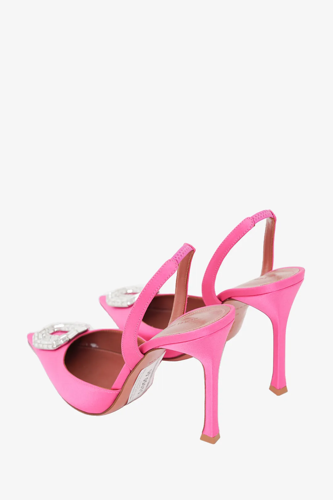Amina Muaddi Pink 'Camelia' Sling Pumps Size 40.5