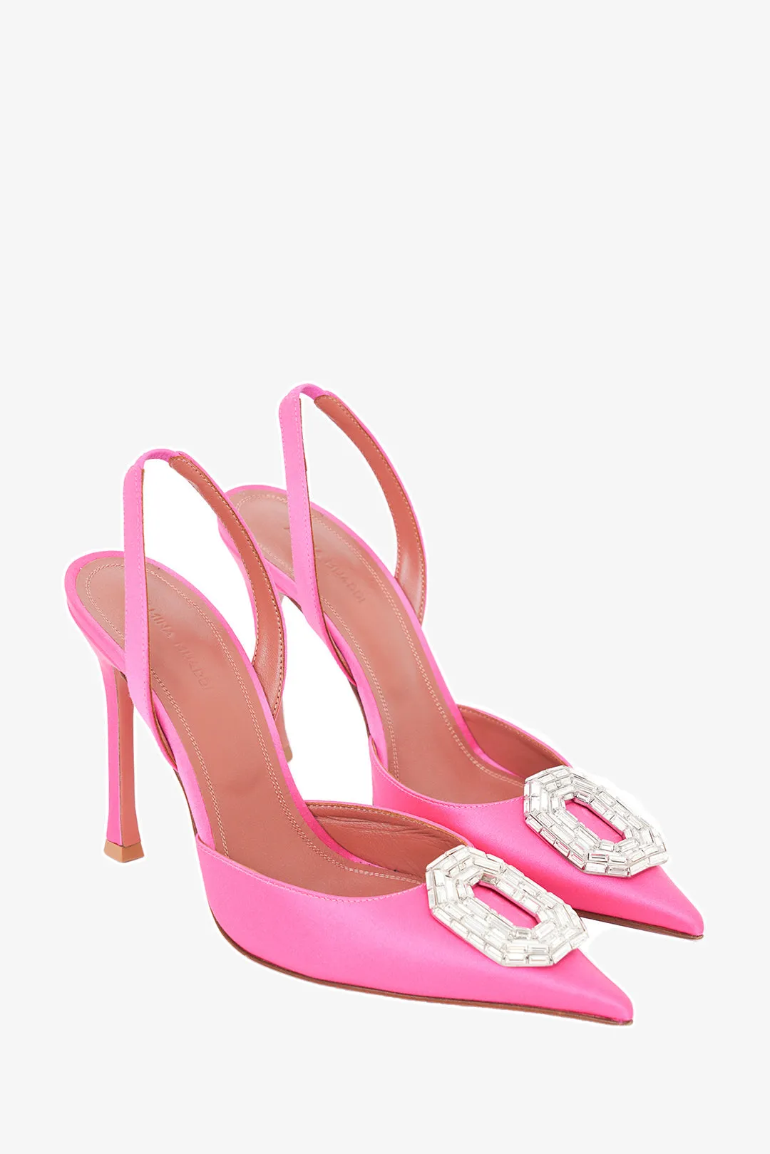 Amina Muaddi Pink 'Camelia' Sling Pumps Size 40.5