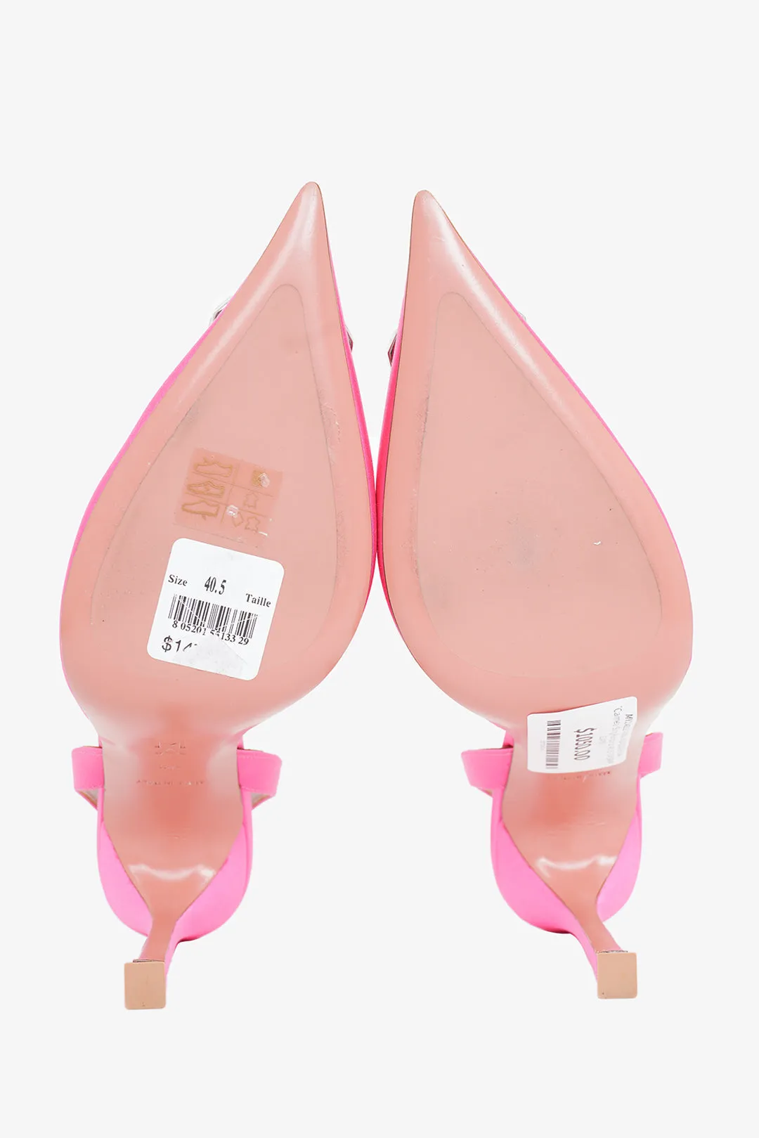 Amina Muaddi Pink 'Camelia' Sling Pumps Size 40.5