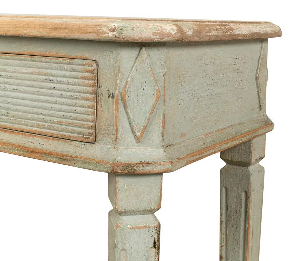 Antique Sage Farmhouse Console Table