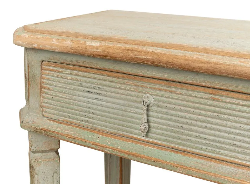 Antique Sage Farmhouse Console Table