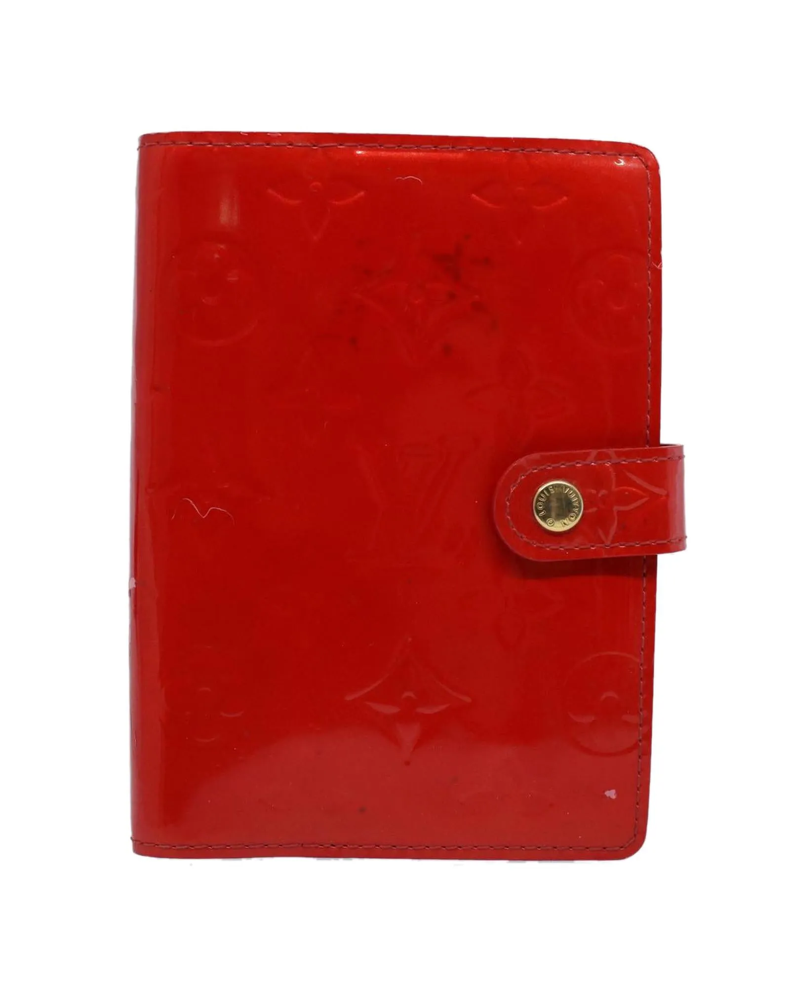 Authentic Louis Vuitton Monogram Vernis Agenda PM Day Planner Cover Red