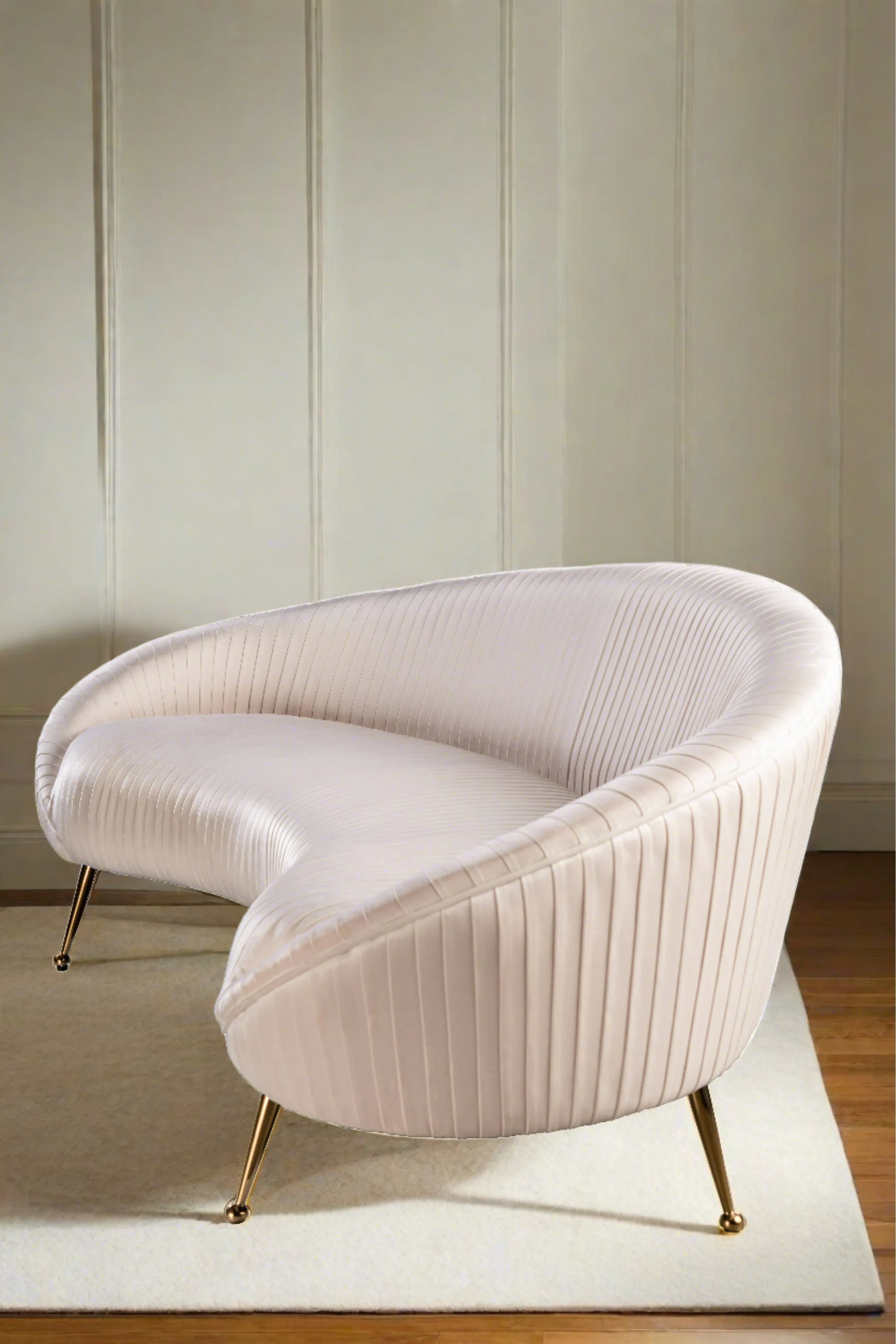 Beatrice Curved Sofa in Off White