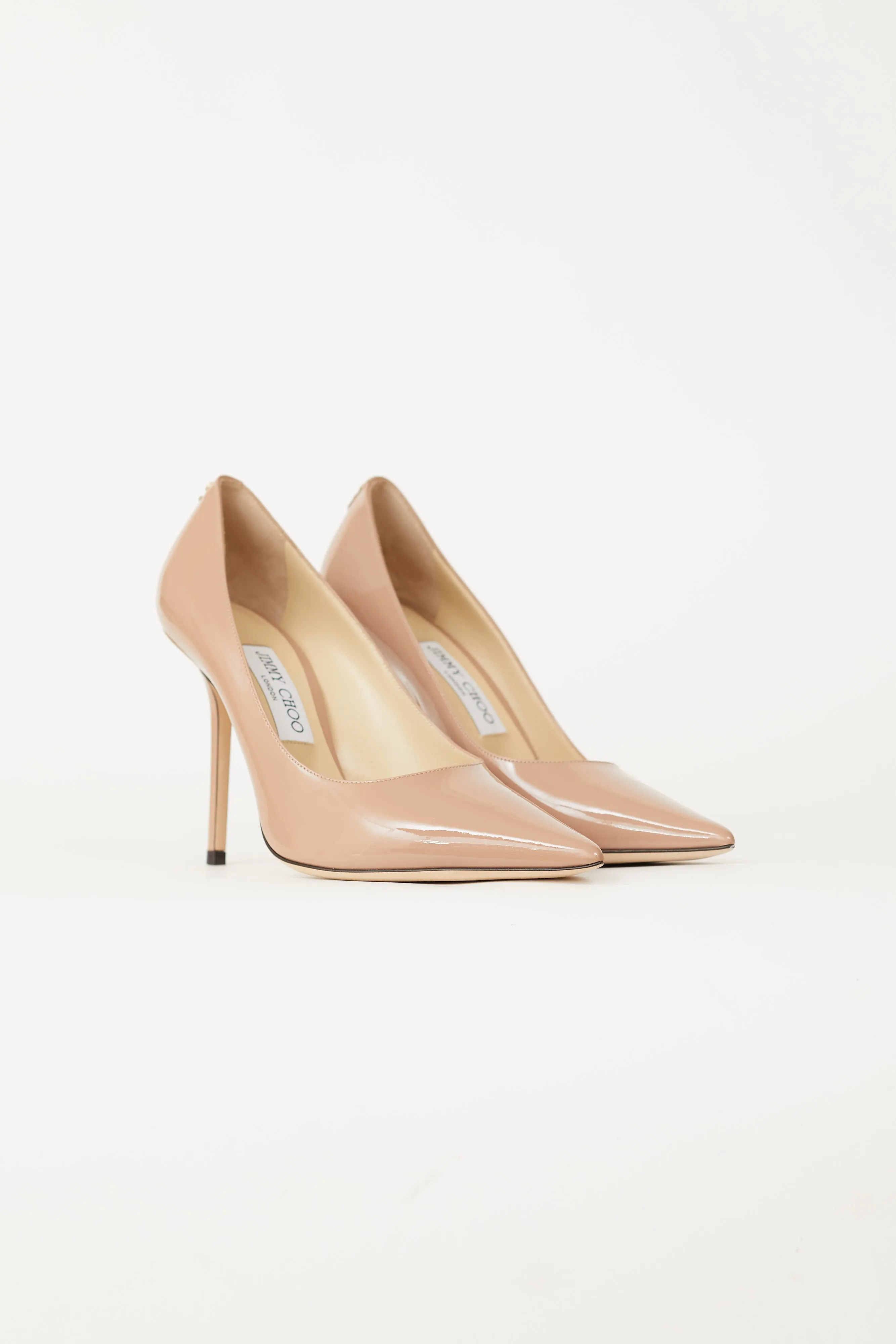 Beige Patent Leather Love 100 Pump