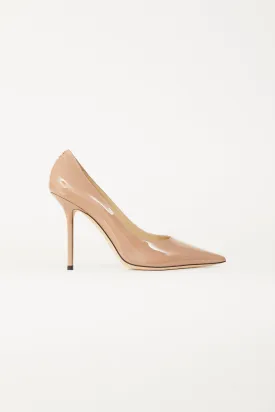 Beige Patent Leather Love 100 Pump