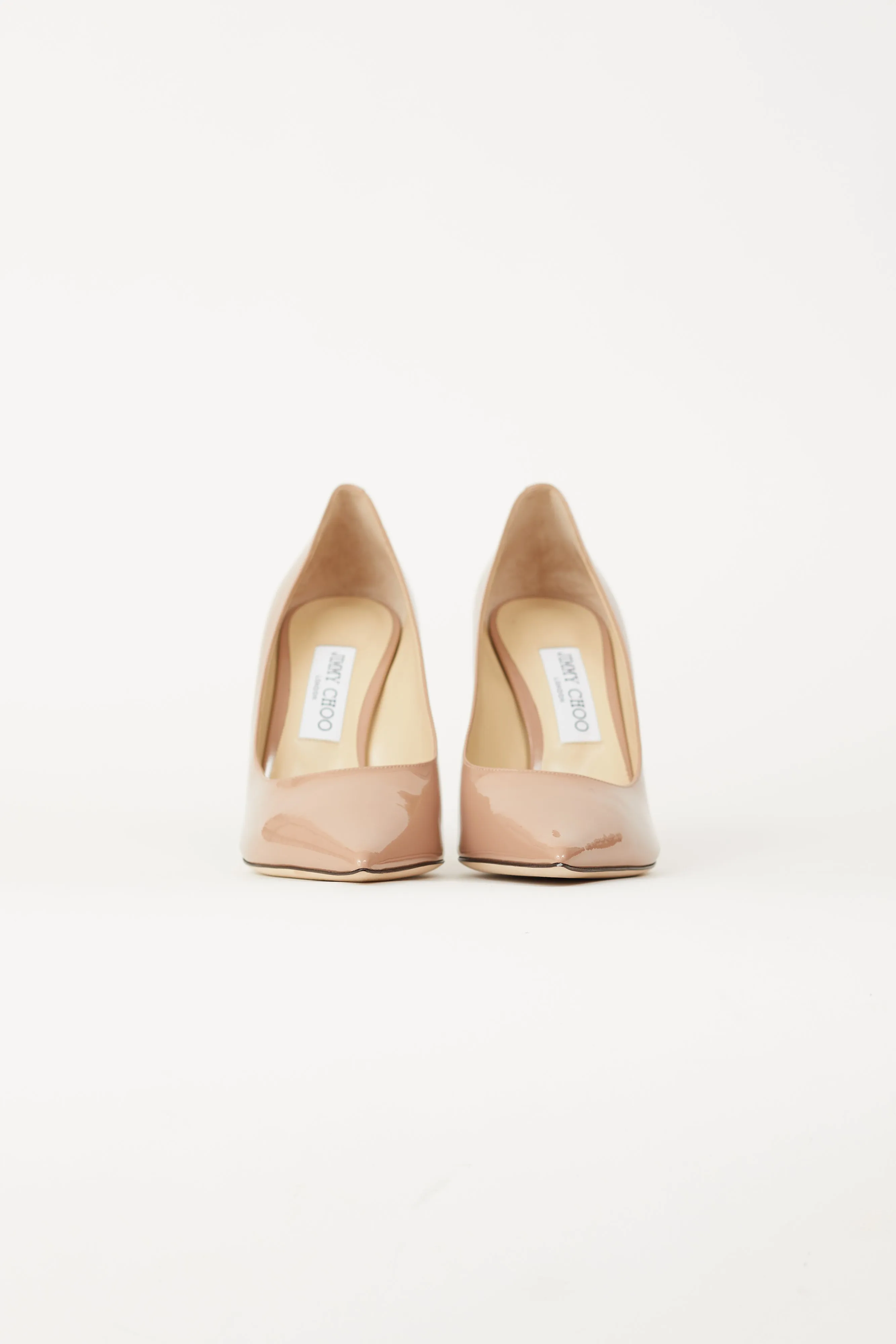 Beige Patent Leather Love 100 Pump