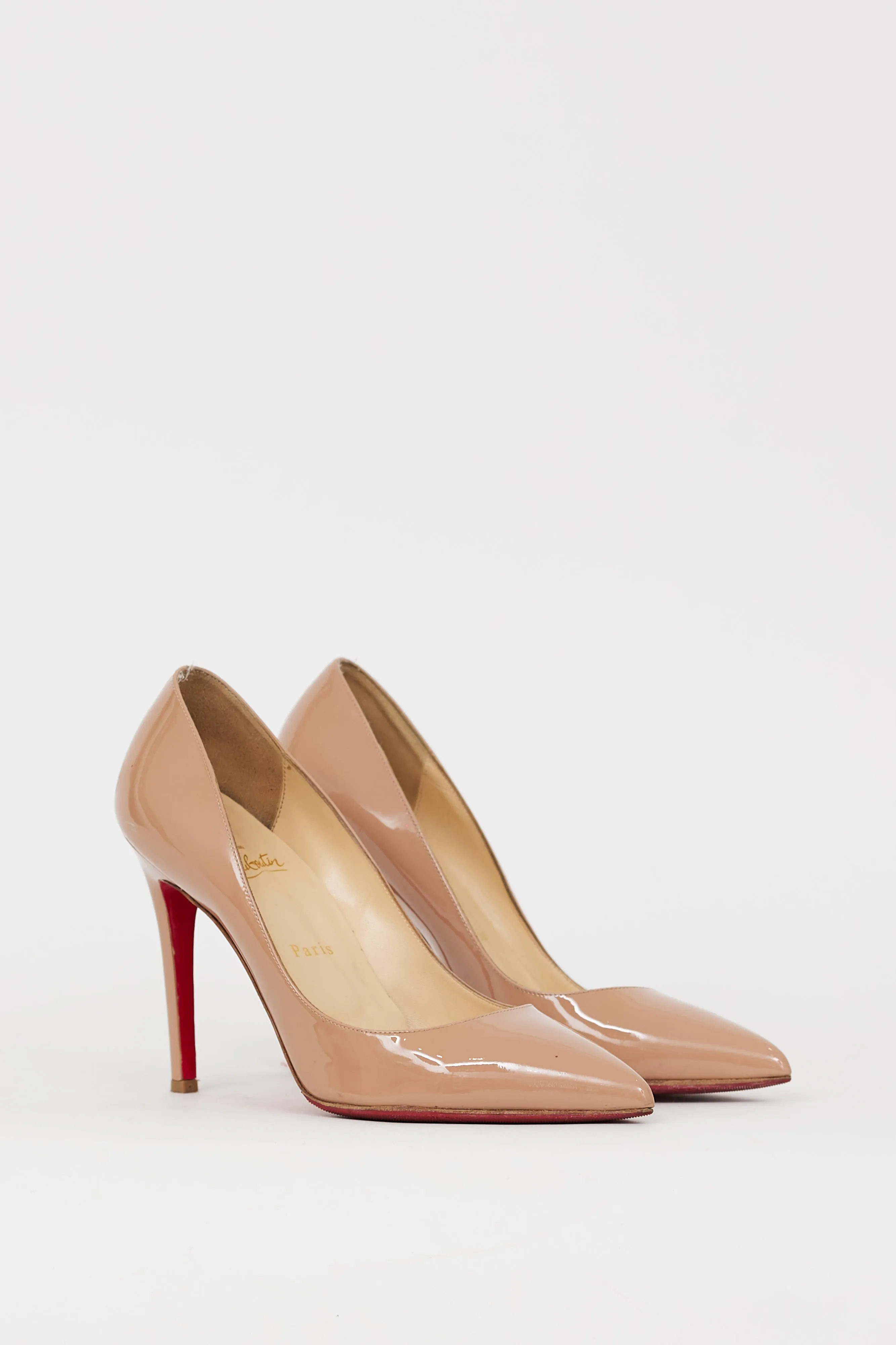 Beige Patent Leather Pigalle 110 Pump