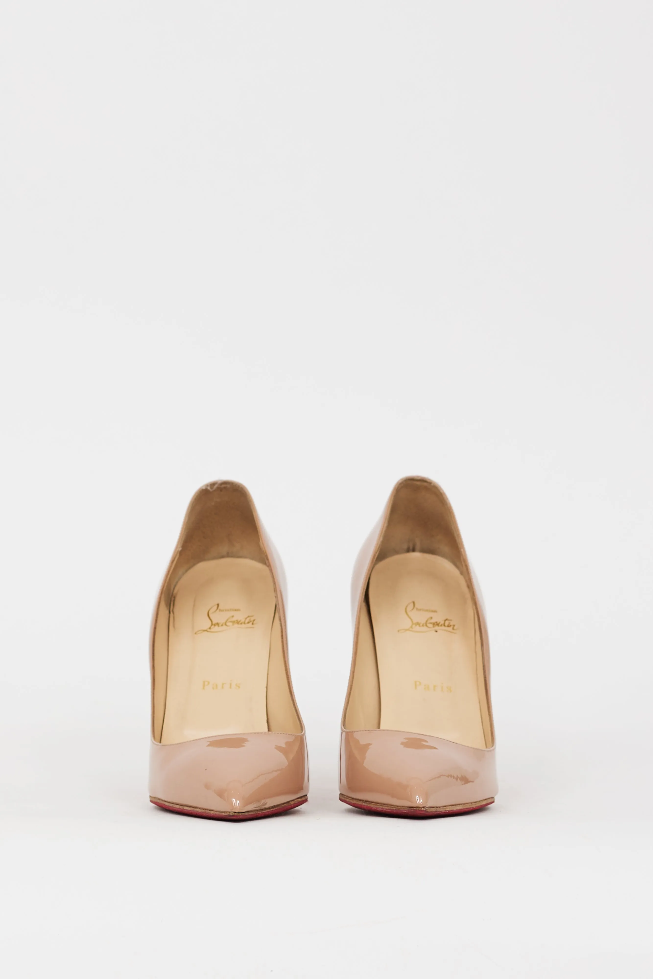 Beige Patent Leather Pigalle 110 Pump