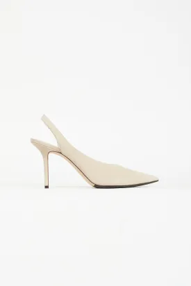 Beige Suede Ivy 85 Slingback Pump