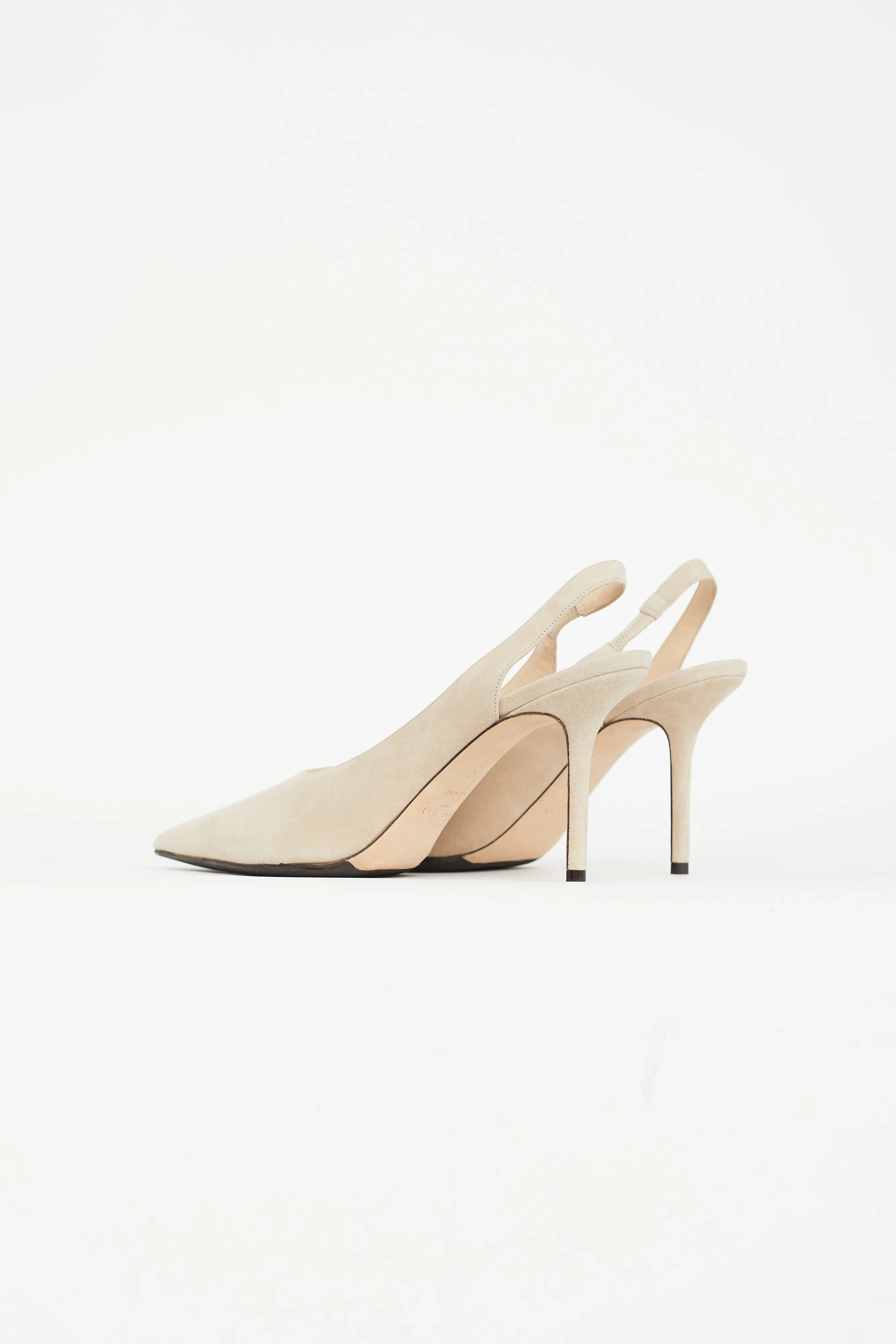 Beige Suede Ivy 85 Slingback Pump