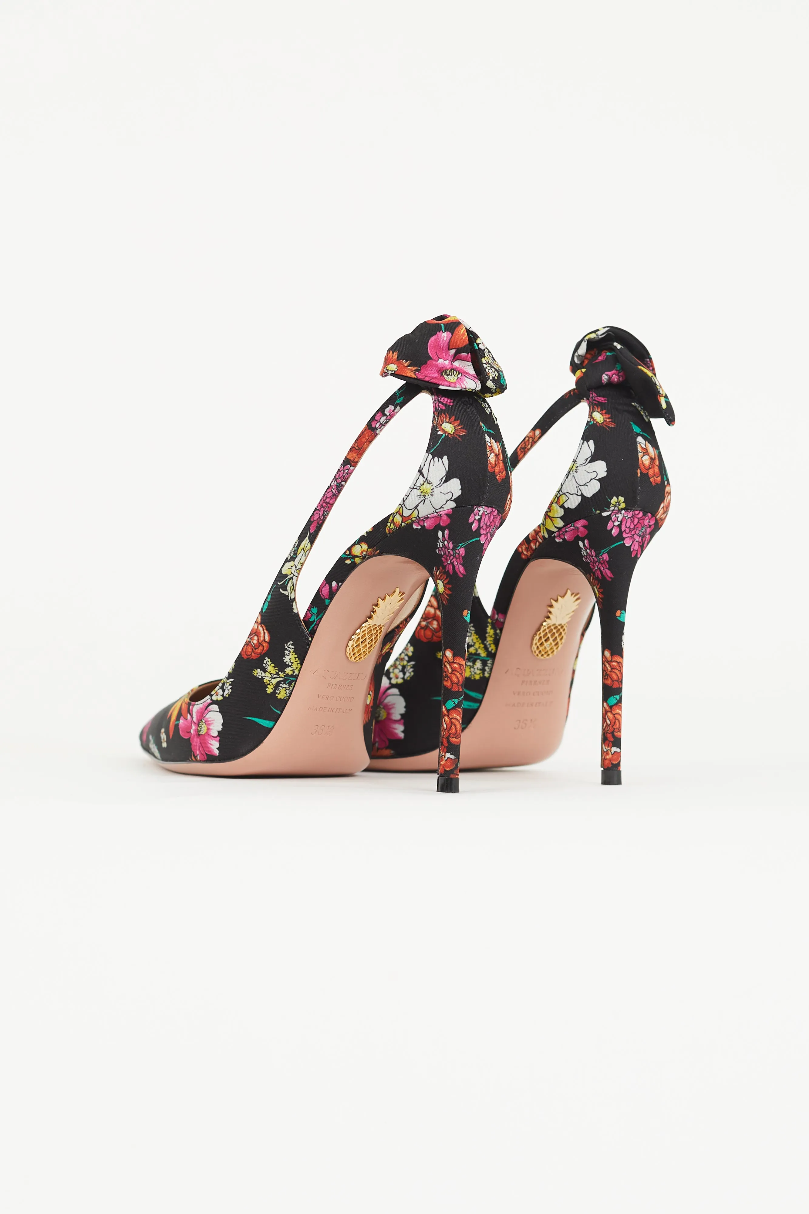 Black & Multi Floral Deneuve 105 Bow Tie Pump