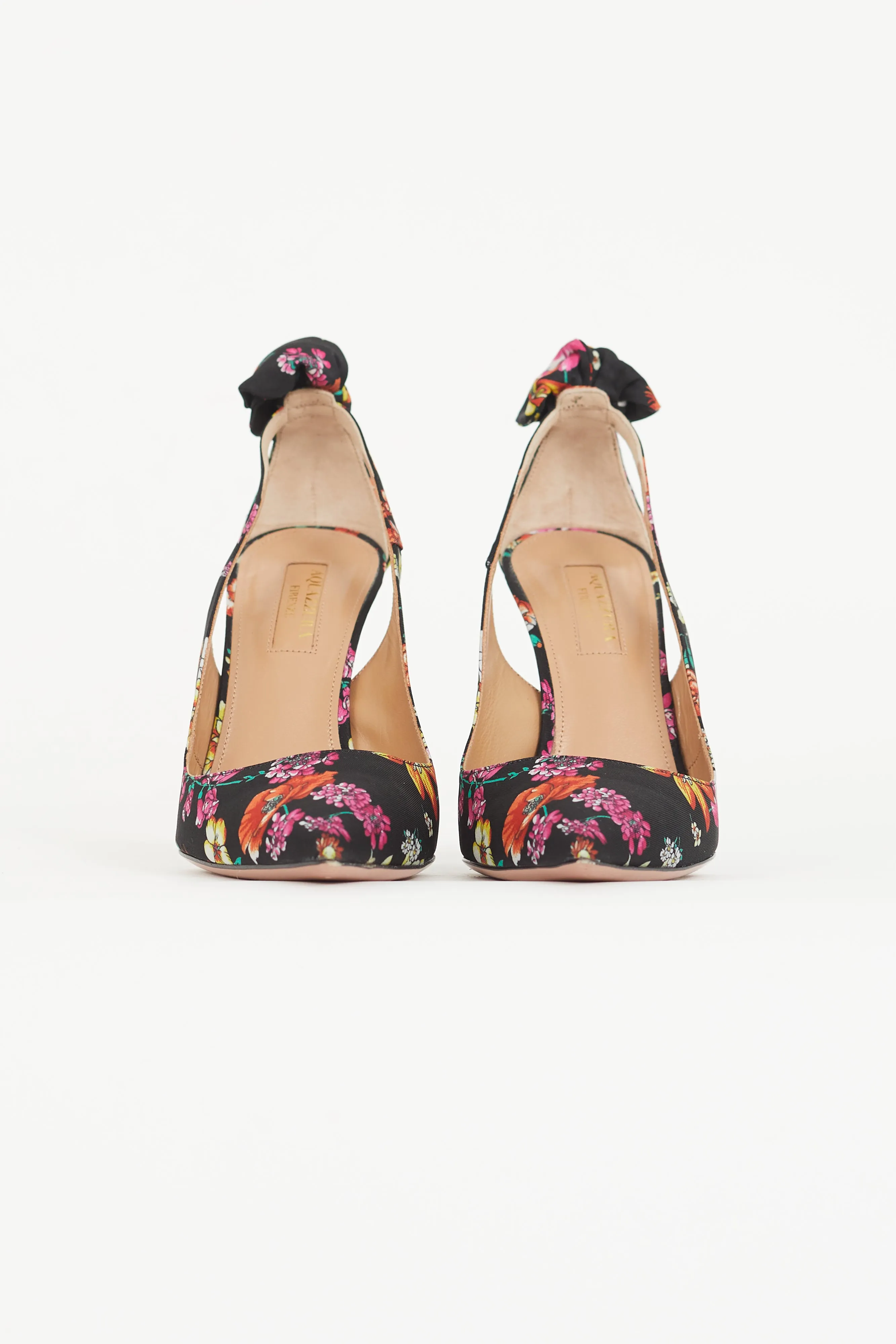 Black & Multi Floral Deneuve 105 Bow Tie Pump